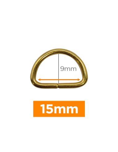 Premium D-ring - Gold 15 mm