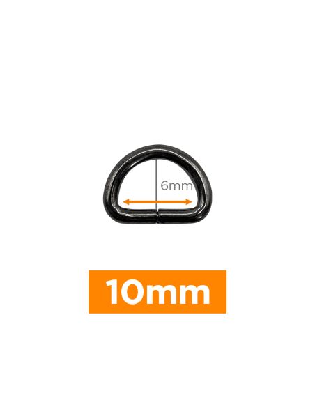 Premium D-ring - Gunmetal 10 mm
