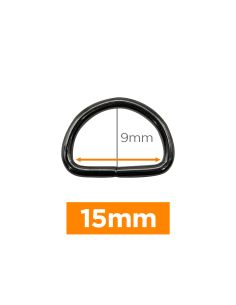 Premium D-ring - Gunmetal 15 mm