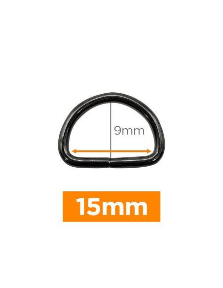 Premium D-ring - Gunmetal 15 mm