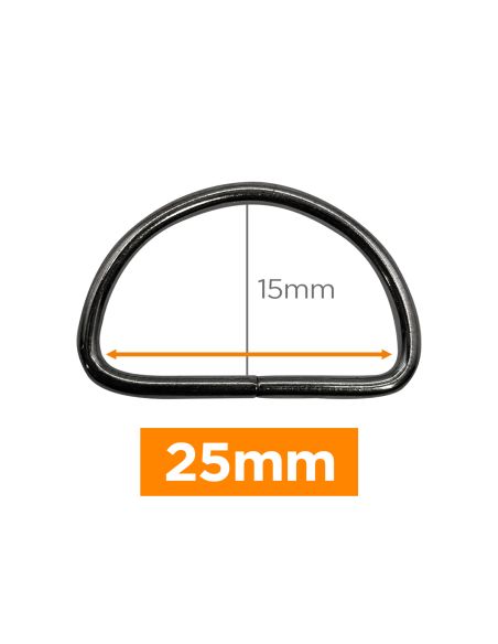Premium D-ring - Gunmetal 25 mm