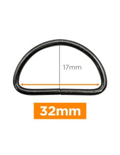 Premium D-ring - Gunmetal 32 mm