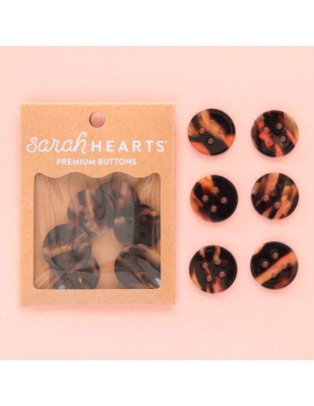 Tortoiseshell buttons with 4 holes - 25 mm