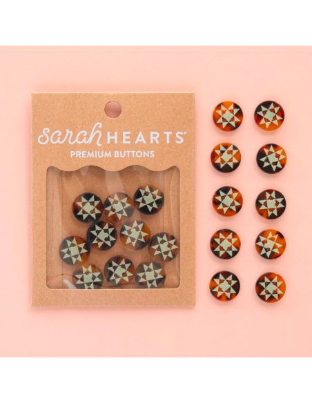 4-hole star quilt buttons - 15 mm