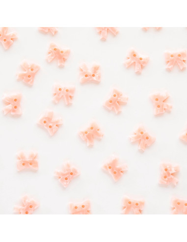 Small bow buttons with 2 holes - Pink 15 mm