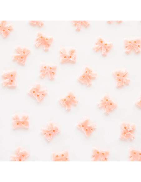 Small bow buttons with 2 holes - Pink 15 mm