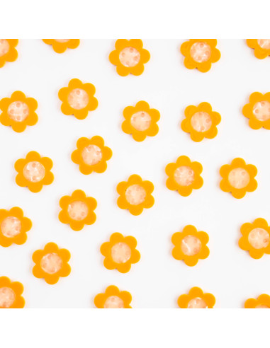 4-hole daisy buttons - Yellow 27 mm