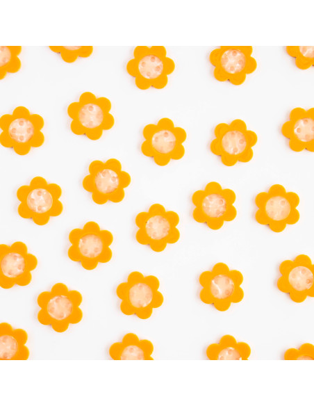 4-hole daisy buttons - Yellow 27 mm