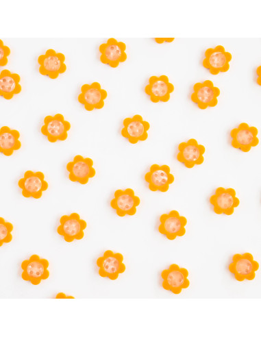 Daisy buttons 4 holes - Yellow 16 mm