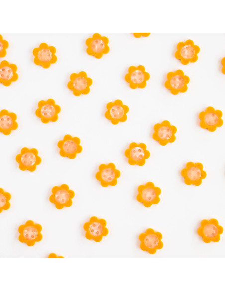 Daisy buttons 4 holes - Yellow 16 mm