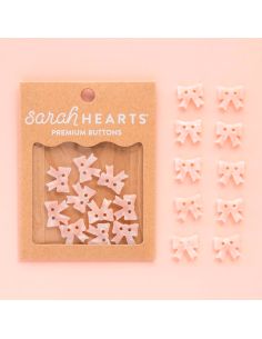 Small bow buttons with 2 holes - Pink 15 mm