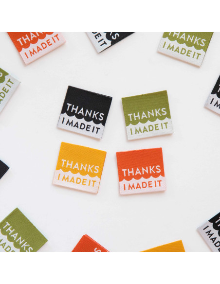 Set of 8 woven labels - Thanks I made it