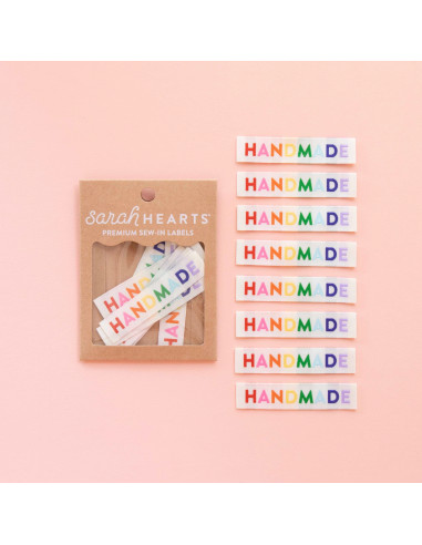 Set of 8 woven labels - Handmade rainbow