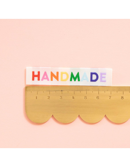 Set of 8 woven labels - Handmade rainbow