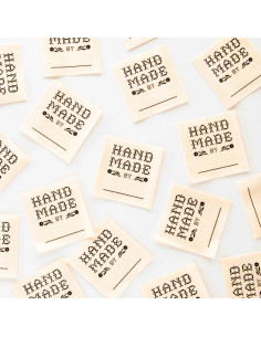 Set of 4 woven labels - Hand Made By