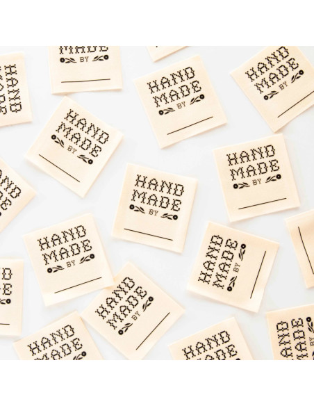 Set of 4 woven labels - Hand Made By