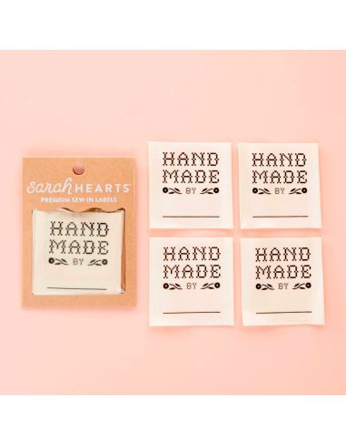 Set of 4 woven labels - Hand Made By