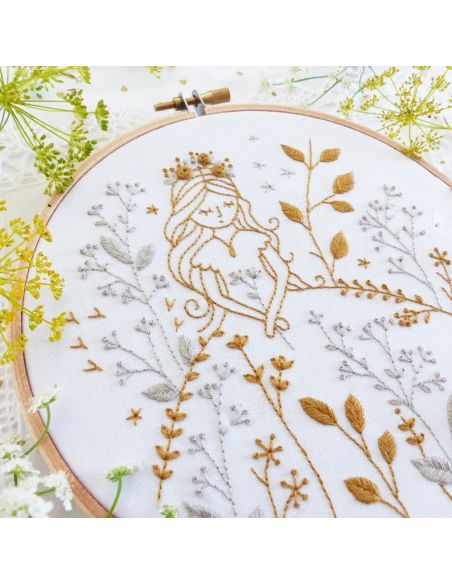 Tamar Nahir-Yanai Embroidery Kit - Gold and Gray Princess