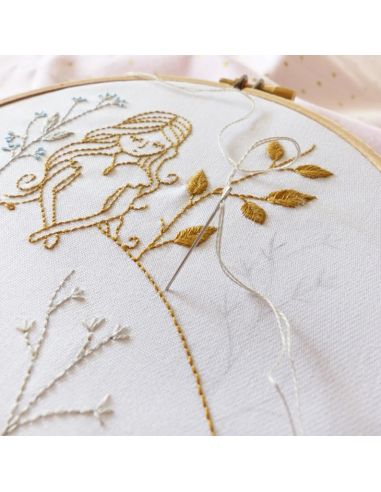 Tamar Nahir-Yanai Embroidery Kit - Gold and Gray Princess