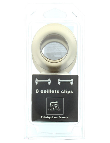 Set of 8 curtain eyelets Ø44 mm - Satin - Golden Beige