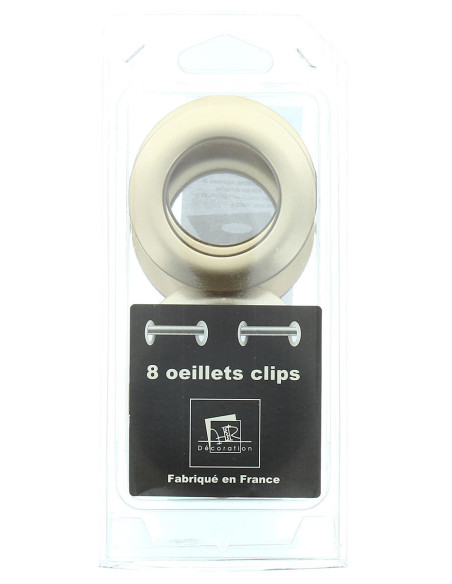 Set of 8 curtain eyelets Ø44 mm - Satin - Golden Beige
