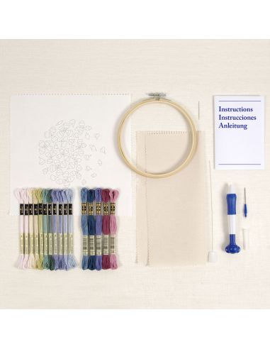 Punch needle kit - Hydrangea petals