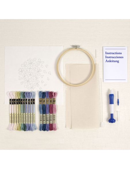 Punch needle kit - Hydrangea petals