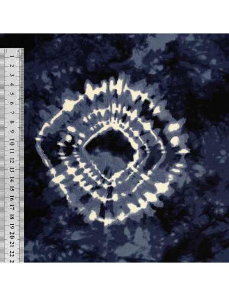 Tie-dye printed fabric - Blue