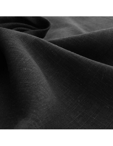 Linen viscose fabric - Black