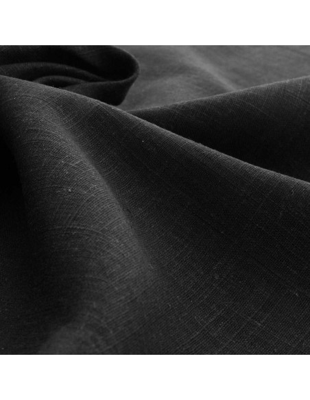 Linen viscose fabric - Black