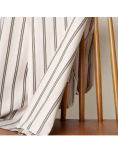 Striped cotton fabric Weave Line Milky Clay - Atelier Brunette