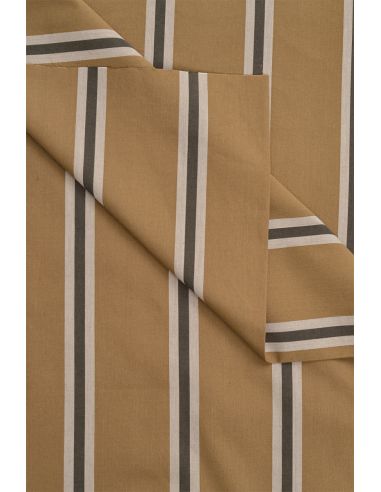 Striped cotton fabric Weave Iced Mocha - Atelier Brunette