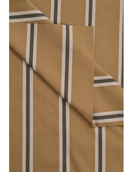 Striped cotton fabric Weave Iced Mocha - Atelier Brunette