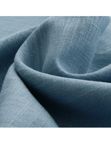 Light vintage blue linen viscose fabric