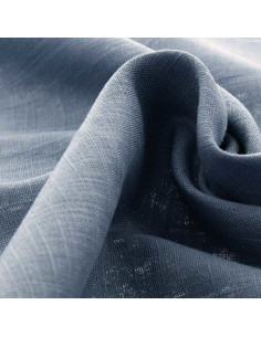 Dark vintage blue linen viscose fabric