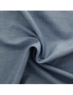 Dark vintage blue linen viscose fabric 2