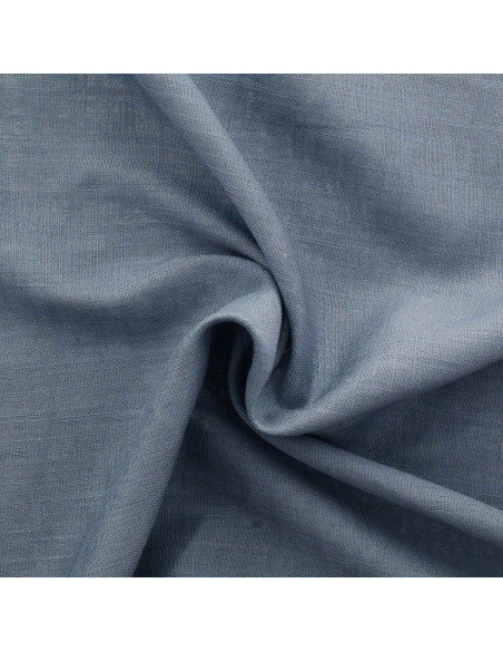 Dark vintage blue linen viscose fabric