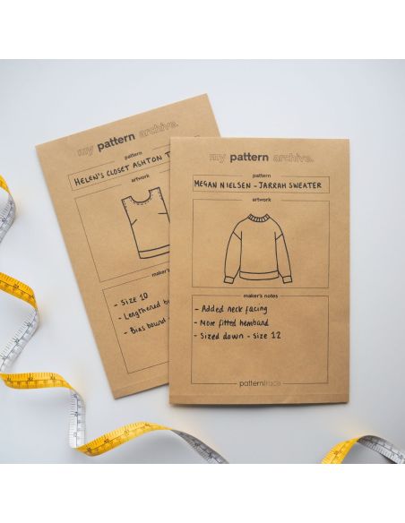 Storage envelopes for sewing patterns – set of 10