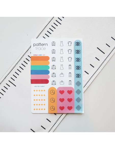 Organization stickers for sewing patterns