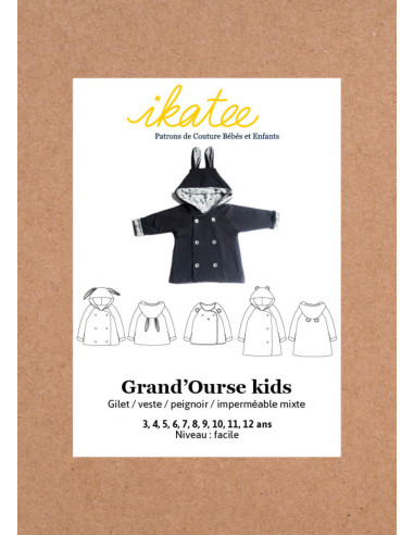Pattern for vest, jacket, bathrobe, and raincoat Grand Ourse - Ikatee