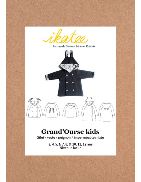 Pattern for vest, jacket, bathrobe, and raincoat Grand Ourse - Ikatee