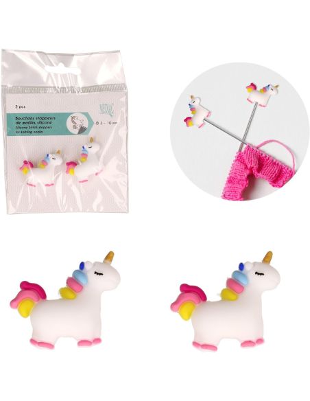 Unicorn knitting needle stitch stoppers