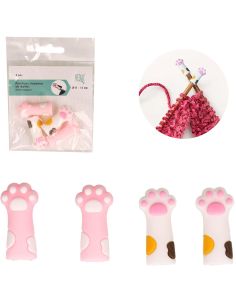 Stitch stoppers for knitting needles - Cat paws