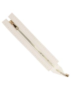 Special zipper faux leather bag 30 cm - White