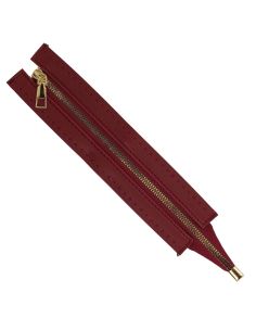 Special zipper faux leather bag 30 cm - Bordeaux