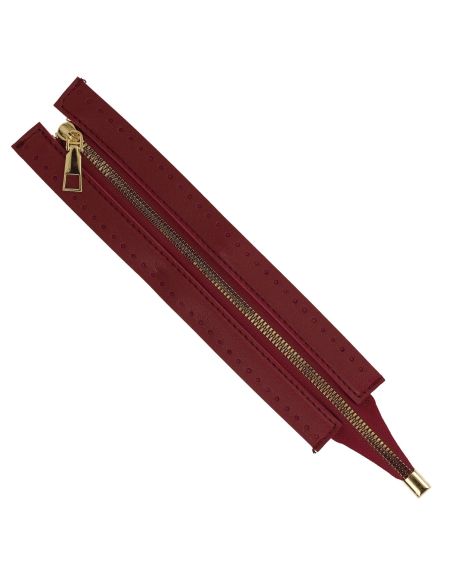 Special zipper faux leather bag 30 cm - Bordeaux