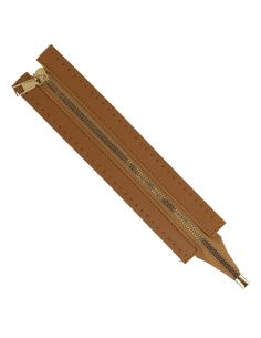Special zipper faux leather bag 30 cm - Camel