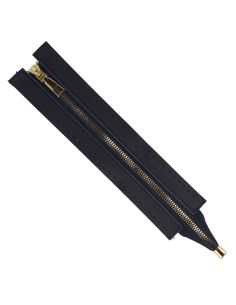 Special zipper faux leather bag 30 cm - Navy blue