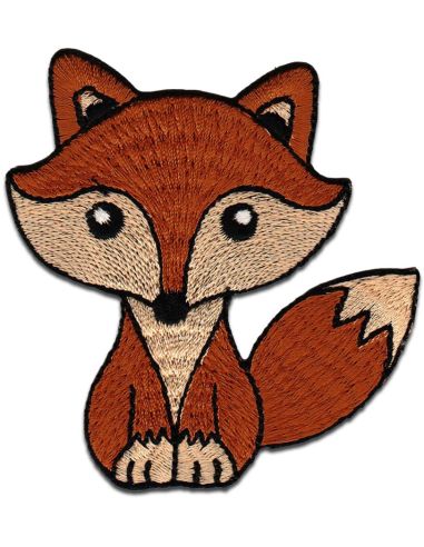 Iron-on patch of a sitting fox
