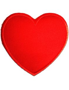 Red heart iron-on patch